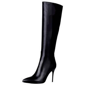 BCBG Black Leather Over The Knee Boot Size 8B